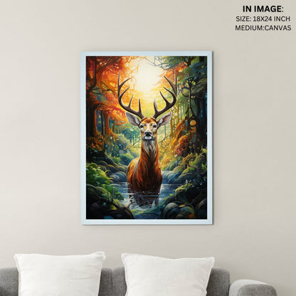 Sowpeace Harmony: Find Your Abstract Long Horn Deer -Wall painting-Chitran by sowpeace-Sowpeace Harmony: Find Your Abstract Long Horn Deer-CH-WRT-BS1-Sowpeace