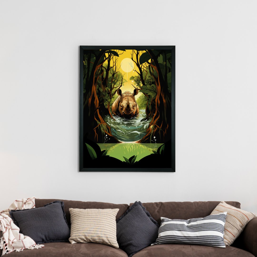 Sowpeace Harmony: Find Your Abstract Rhino -Wall painting-Chitran by sowpeace-Sowpeace Harmony: Find Your Abstract Rhino-CH-WRT-R1-Sowpeace