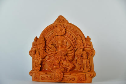 Sowpeace Premium Large Terracotta Durga Tabletop Decor. -terracotta tabletop-Sowpeace-Sowpeace Premium Large Terracotta Durga Tabletop Decor.-Terr-Terr-TT-TLDRG-Sowpeace