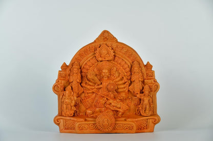 Sowpeace Premium Large Terracotta Durga Tabletop Decor. -terracotta tabletop-Sowpeace-Sowpeace Premium Large Terracotta Durga Tabletop Decor.-Terr-Terr-TT-TLDRG-Sowpeace