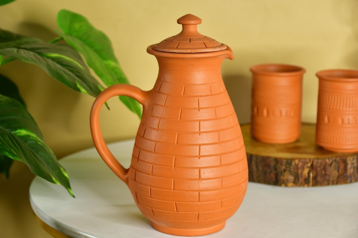 Sowpeace Premium Large Terracotta Jug for Water and Drinks. -Utensils-Sowpeace-Sowpeace Premium Large Terracotta Jug for Water and Drinks.-Terr-Uten-Terr-TJUB-Sowpeace