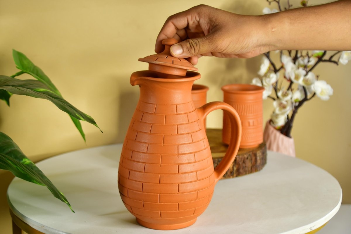 Sowpeace Premium Large Terracotta Jug for Water and Drinks. -Utensils-Sowpeace-Sowpeace Premium Large Terracotta Jug for Water and Drinks.-Terr-Uten-Terr-TJUB-Sowpeace