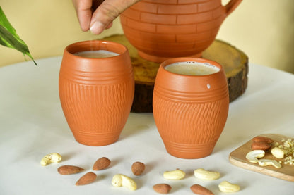 Sowpeace Premium Set of 2 Unglazed Terracotta Glasses. -Utensils-Sowpeace-Sowpeace Premium Set of 2 Unglazed Terracotta Glasses.-Terr-Uten-Terr-LMS2-Sowpeace