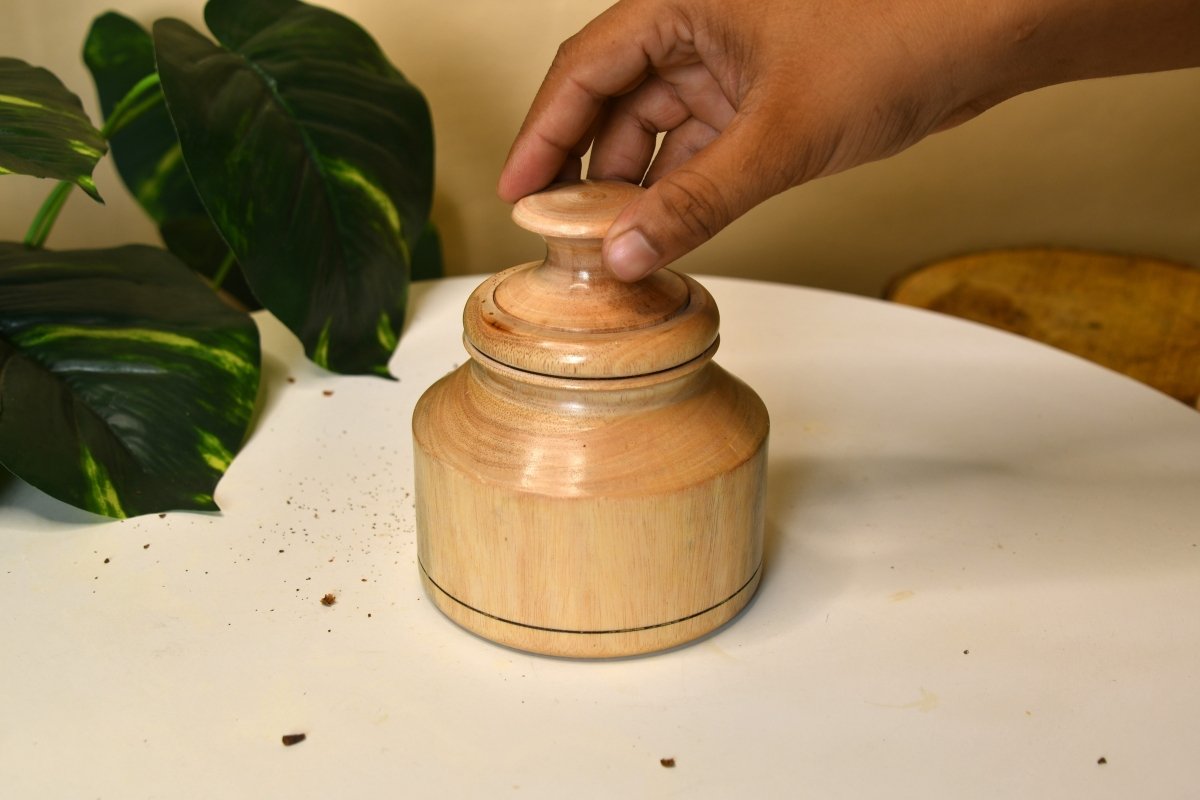 Sowpeace Premium Wooden Storage Jar for Elegant Organization. -Wooden utensil-Sowpeace-Sowpeace Premium Wooden Storage Jar for Elegant Organization.-Wood-WSJR-WDU-TT-Sowpeace