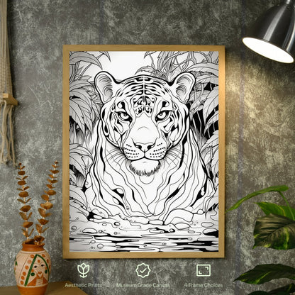 Sowpeace Tiger Canvas: Artisan Home Decor Masterpiece -Wall painting-Chitran by sowpeace-Sowpeace Tiger Canvas: Artisan Home Decor Masterpiece-CH-WRT-LT-Sowpeace