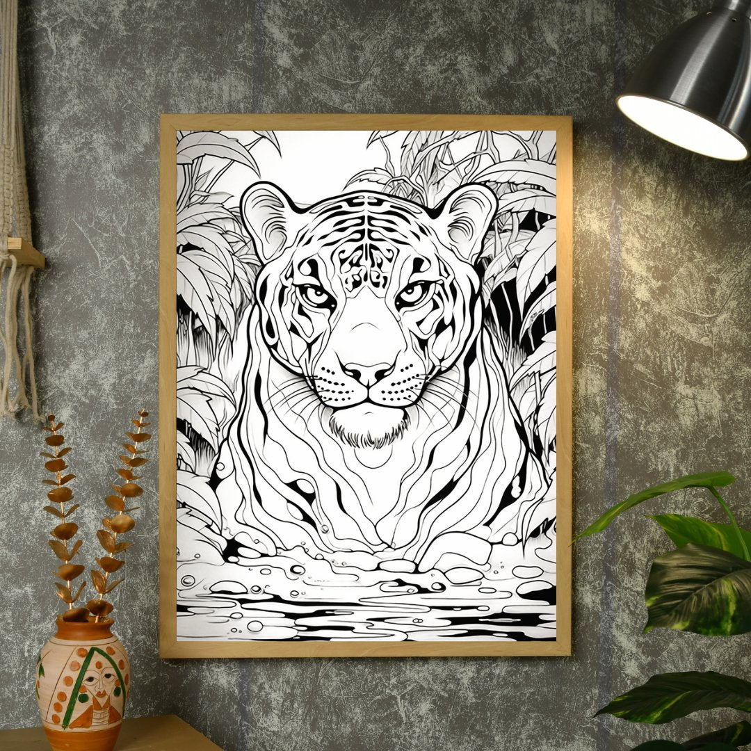 Sowpeace Tiger Canvas: Artisan Home Decor Masterpiece -Wall painting-Chitran by sowpeace-Sowpeace Tiger Canvas: Artisan Home Decor Masterpiece-CH-WRT-LT-Sowpeace