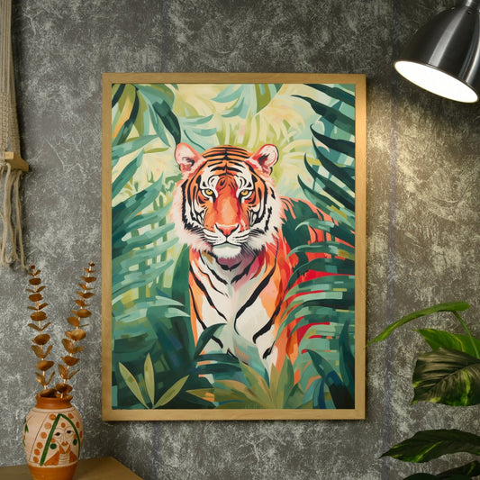 Sowpeace Tiger Canvas Wall Art: Premium Home Decor Print with Frame -Wall painting-Chitran by sowpeace-Sowpeace Tiger Canvas Wall Art: Premium Home Decor Print with Frame-CH-WRT-LT-Sowpeace