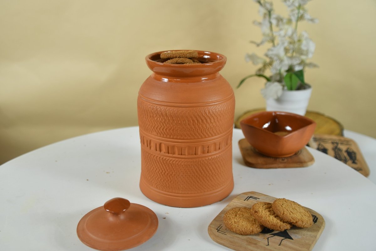 Storage Jar With Lid Terracotta Large -Utensils-Sowpeace-Storage Jar With Lid Terracotta Large-Terr-Uten-Terr-TCJR-Sowpeace