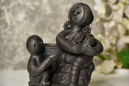 Terracotta Mother's Studious Vigil -decor-Sowpeace-Terracotta Mother's Studious Vigil-Terr-bter-TT-MSW-Sowpeace