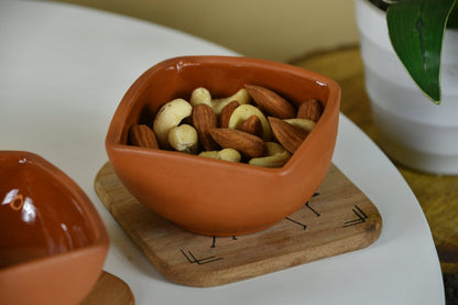 Terracotta Square Brim Serving Bowls set -Utensils-Sowpeace-Terracotta Square Brim Serving Bowls set-Terr-Uten-Terr-SSBL-Sowpeace