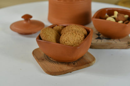 Terracotta Square Brim Serving Bowls set -Utensils-Sowpeace-Terracotta Square Brim Serving Bowls set-Terr-Uten-Terr-SSBL-Sowpeace