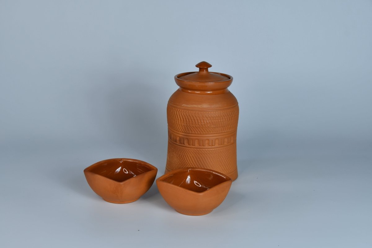Terracotta Square Brim Serving Bowls set -Utensils-Sowpeace-Terracotta Square Brim Serving Bowls set-Terr-Uten-Terr-SSBL-Sowpeace