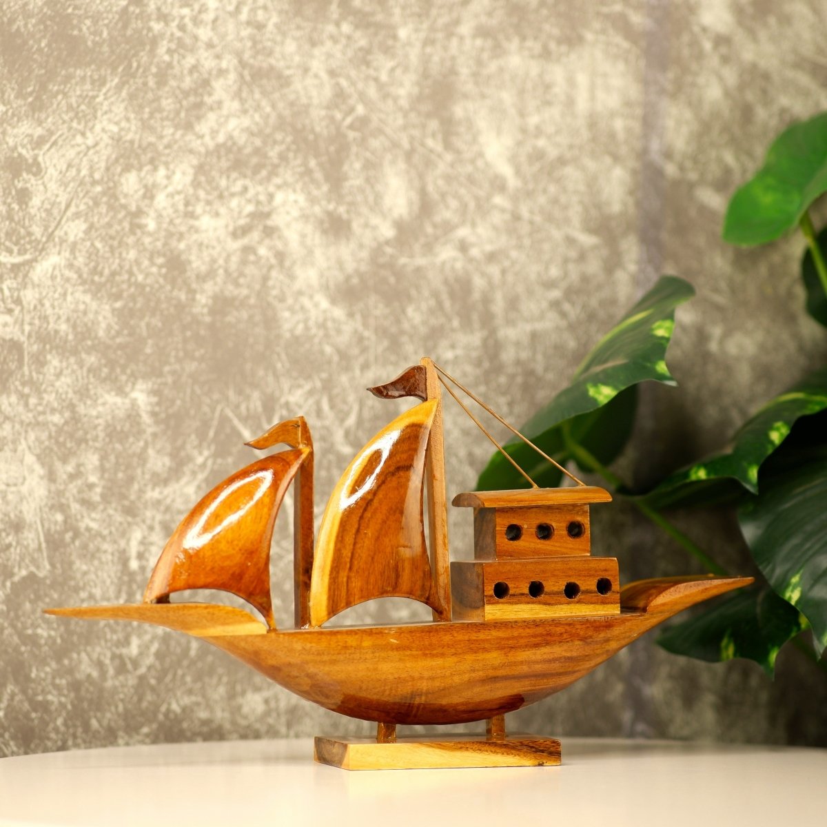 Shop Wooden Table Decor Houseboat Figurine By Sowpeace shop-wooden-table-decor-houseboat-figurine-by-sowpeace