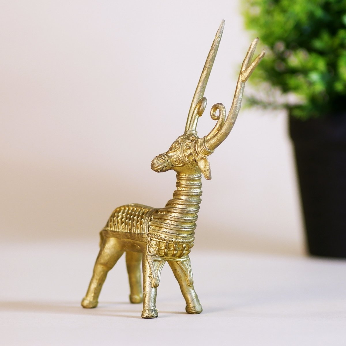 The Deer on feet - Brass Table decor- Dhokra metal craft