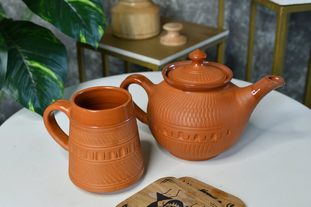 Traditional Trapezium Terracotta Coffee mugs --Sowpeace-Traditional Trapezium Terracotta Coffee mugs-Terr-Uten-Terr-TPCSCTKC2-Sowpeace