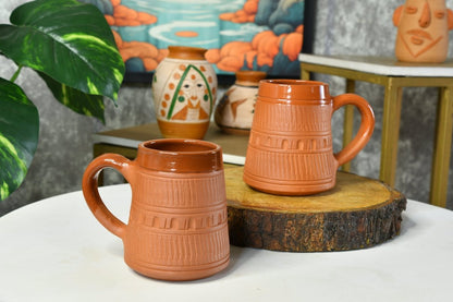 Traditional Trapezium Terracotta Coffee mugs --Sowpeace-Traditional Trapezium Terracotta Coffee mugs-Terr/Uten/Terr/TPCS-Sowpeace