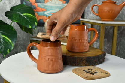 Traditional Trapezium Terracotta Coffee mugs --Sowpeace-Traditional Trapezium Terracotta Coffee mugs-Terr/Uten/Terr/TPCSCC2-Sowpeace