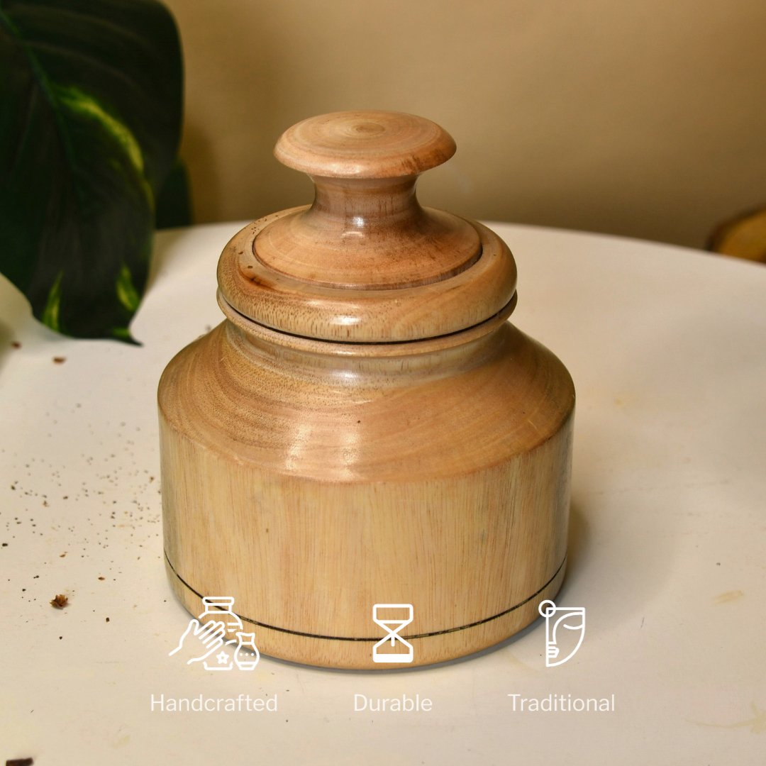 Wooden Storage Jar -Wooden utensil-Sowpeace-Wooden Storage Jar-Wood-WSJR-WDU-TT-Sowpeace